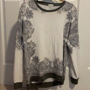 PJ salvage sweater with paisley design